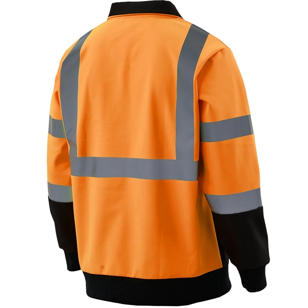 Hi Viz Class 3 Reflective Tape Safety Quarter Zip w/ Pocket - Hi Viz Class 3 Reflective Tape Safety Quarter Zip w/ Pocket - Image 8 of 8