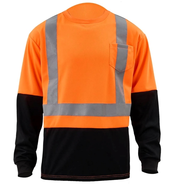 Hi Vis Class 2 Reflective Color Block Safety Pocket T-Shirt - Hi Vis Class 2 Reflective Color Block Safety Pocket T-Shirt - Image 5 of 8