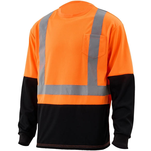 Hi Vis Class 2 Reflective Color Block Safety Pocket T-Shirt - Hi Vis Class 2 Reflective Color Block Safety Pocket T-Shirt - Image 6 of 8