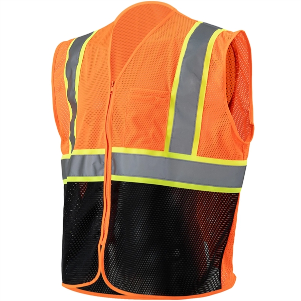 Hi Viz Class 2 Reflective Tape Safety Zipper Vest w/ Pocket - Hi Viz Class 2 Reflective Tape Safety Zipper Vest w/ Pocket - Image 8 of 10