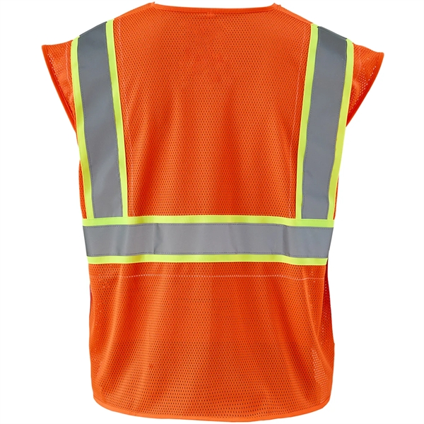 Hi Viz Class 2 Reflective Tape Safety Zipper Vest w/ Pocket - Hi Viz Class 2 Reflective Tape Safety Zipper Vest w/ Pocket - Image 9 of 10