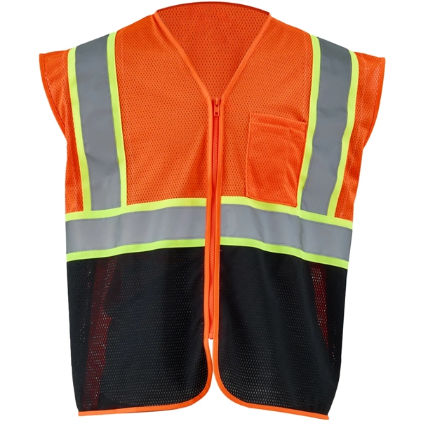 Hi Viz Class 2 Reflective Tape Safety Zipper Vest w/ Pocket - Hi Viz Class 2 Reflective Tape Safety Zipper Vest w/ Pocket - Image 7 of 10