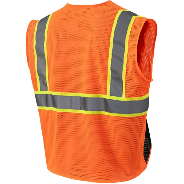 Hi Viz Class 2 Reflective Tape Safety Zipper Vest w/ Pocket - Hi Viz Class 2 Reflective Tape Safety Zipper Vest w/ Pocket - Image 10 of 10