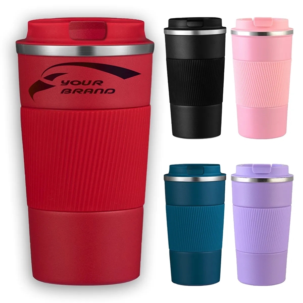 510ml Stainless Steel Travel Coffee Mug Non-slip Thermal Cup - 510ml Stainless Steel Travel Coffee Mug Non-slip Thermal Cup - Image 0 of 3