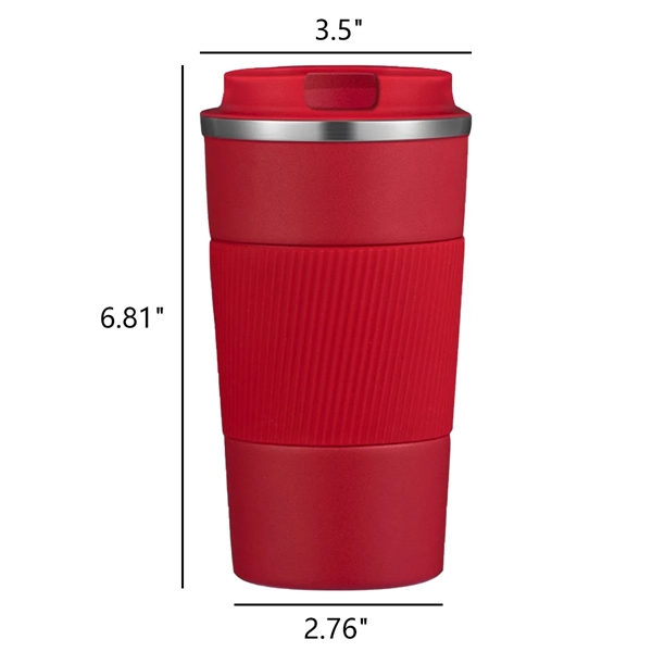 510ml Stainless Steel Travel Coffee Mug Non-slip Thermal Cup - 510ml Stainless Steel Travel Coffee Mug Non-slip Thermal Cup - Image 1 of 3