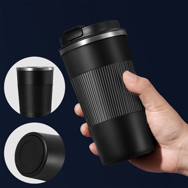 510ml Stainless Steel Travel Coffee Mug Non-slip Thermal Cup - 510ml Stainless Steel Travel Coffee Mug Non-slip Thermal Cup - Image 2 of 3