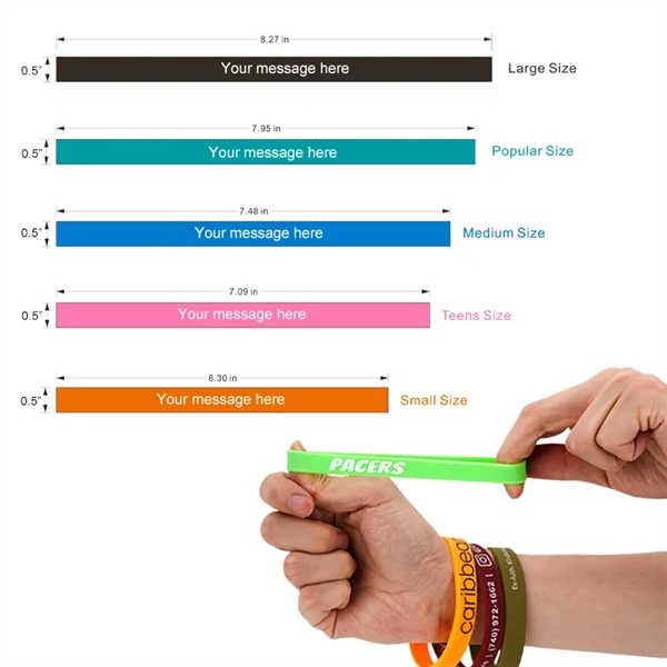 1/2" Screen Printed Silicone Awareness Bracelets - 1/2" Screen Printed Silicone Awareness Bracelets - Image 1 of 23