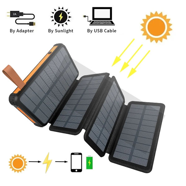 4-Panels Survival Solar Charger Power Bank 20000mAh - 4-Panels Survival Solar Charger Power Bank 20000mAh - Image 2 of 8