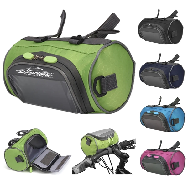 Large Capacity Outdoor Bike Handlebar Bag With Touch Screen - Large Capacity Outdoor Bike Handlebar Bag With Touch Screen - Image 0 of 6