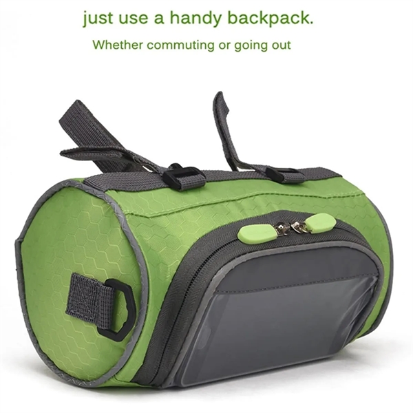 Large Capacity Outdoor Bike Handlebar Bag With Touch Screen - Large Capacity Outdoor Bike Handlebar Bag With Touch Screen - Image 1 of 6