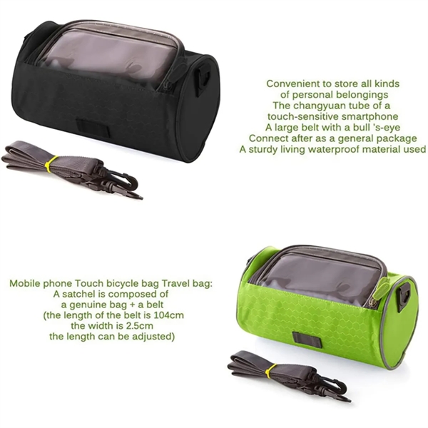 Large Capacity Outdoor Bike Handlebar Bag With Touch Screen - Large Capacity Outdoor Bike Handlebar Bag With Touch Screen - Image 2 of 6