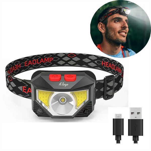 Ultra Bright LED Rechargeable Headlight with Sensor Mode - Ultra Bright LED Rechargeable Headlight with Sensor Mode - Image 0 of 5