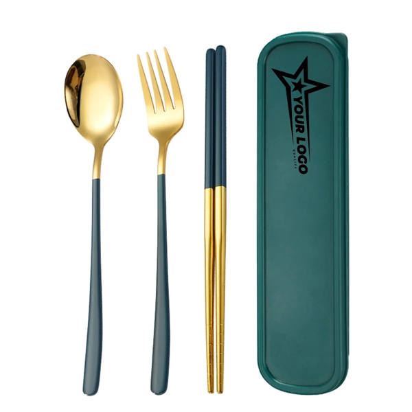 Reusable Portable Utensils Including Fork Spoon Chopsticks - Reusable Portable Utensils Including Fork Spoon Chopsticks - Image 0 of 2