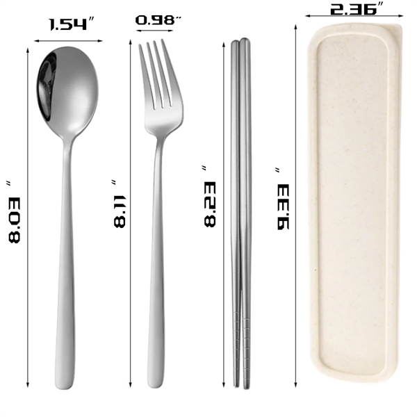 Reusable Portable Utensils Including Fork Spoon Chopsticks - Reusable Portable Utensils Including Fork Spoon Chopsticks - Image 1 of 2