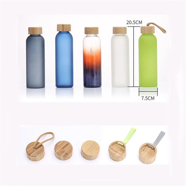 17oz Glasses Water Bottle with Bamboo Lid - 17oz Glasses Water Bottle with Bamboo Lid - Image 1 of 4