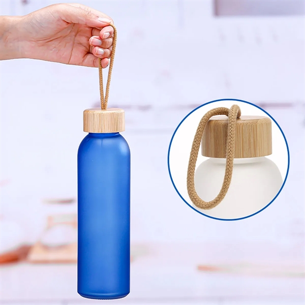 17oz Glasses Water Bottle with Bamboo Lid - 17oz Glasses Water Bottle with Bamboo Lid - Image 3 of 4