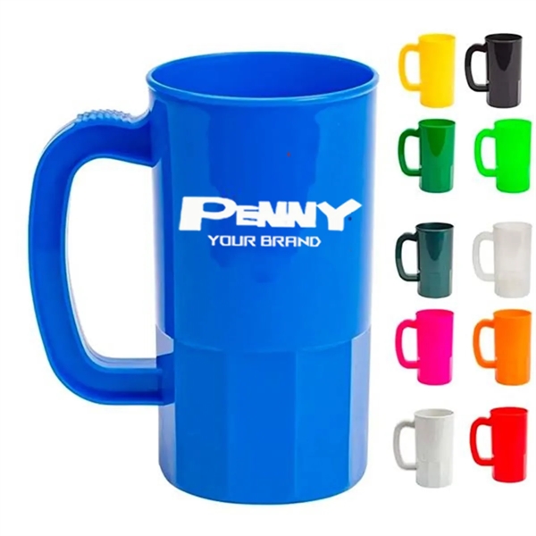 Plastic Beer Cup Stein Mug with Handle - Plastic Beer Cup Stein Mug with Handle - Image 0 of 4