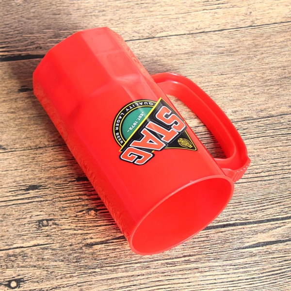 Plastic Beer Cup Stein Mug with Handle - Plastic Beer Cup Stein Mug with Handle - Image 2 of 4