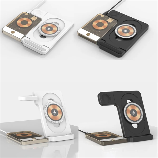 3 in 1 Foldable Magnetic Wireless Charger with Night Light - 3 in 1 Foldable Magnetic Wireless Charger with Night Light - Image 3 of 3