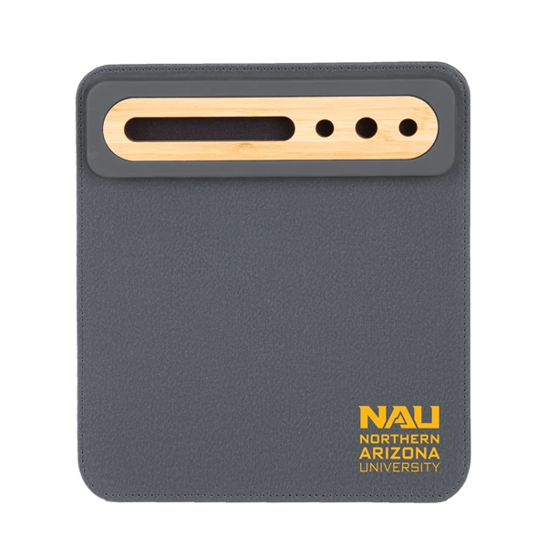 PU Mousepad w/ Bamboo Phone & Pen Holder - PU Mousepad w/ Bamboo Phone & Pen Holder - Image 2 of 2