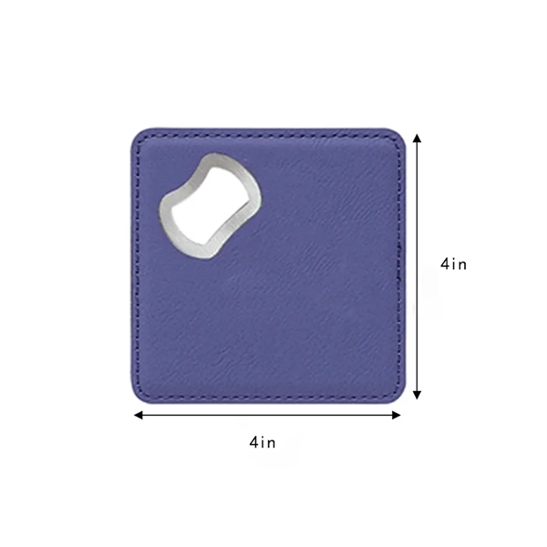 Custom Engraved Leatherette Coaster With Bottle Opener - Custom Engraved Leatherette Coaster With Bottle Opener - Image 3 of 3