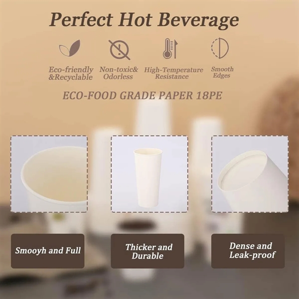 8 Oz Disposable Coffee Beverage Drinking Paper Cup - 8 Oz Disposable Coffee Beverage Drinking Paper Cup - Image 2 of 4