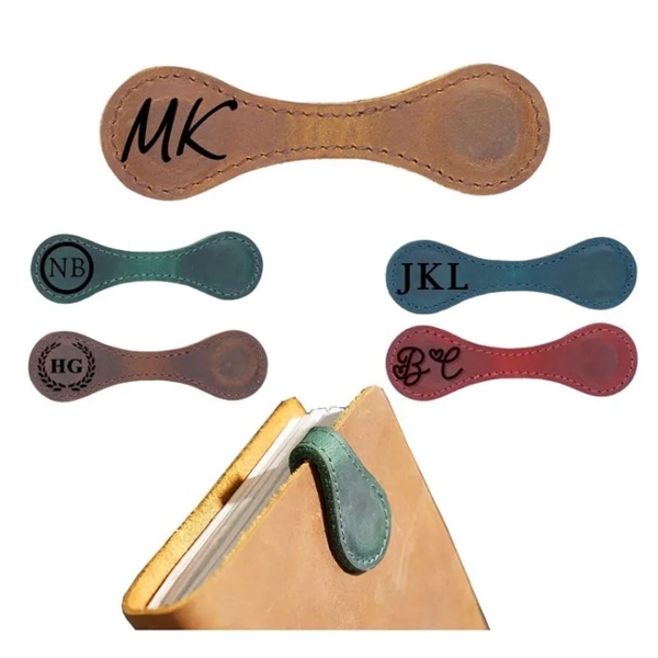 Handmade Leather Magnetic Bookmark Gift - Handmade Leather Magnetic Bookmark Gift - Image 2 of 5