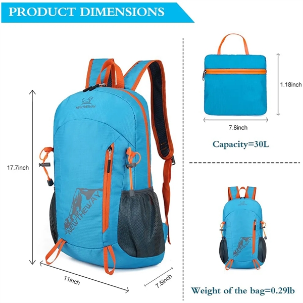 Foldable Waterproof Lightweight Hiking Travel Backpack - Foldable Waterproof Lightweight Hiking Travel Backpack - Image 3 of 5
