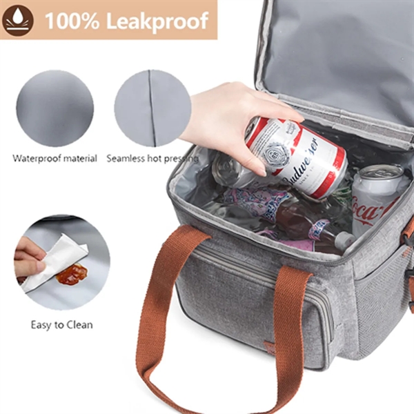 Reusable Leakproof Double Deck Soft Insulated Tote Lunch Bag - Reusable Leakproof Double Deck Soft Insulated Tote Lunch Bag - Image 2 of 4