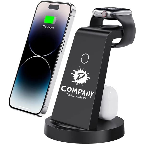 3 In 1 Wireless Charging Station For Phone Watch Headphone - 3 In 1 Wireless Charging Station For Phone Watch Headphone - Image 0 of 3