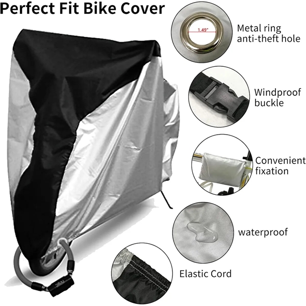 Sun UV Dustproof Waterproof Bike Cover With Lock Hole - Sun UV Dustproof Waterproof Bike Cover With Lock Hole - Image 1 of 4