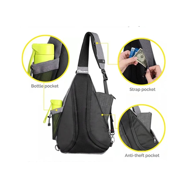 Adjustable Large Capacity Walking Hiking Crossbody Sling Bag - Adjustable Large Capacity Walking Hiking Crossbody Sling Bag - Image 3 of 5