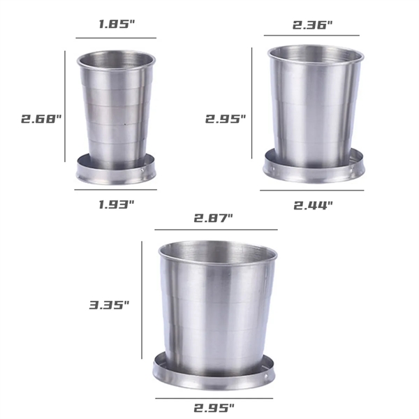 Outdoor Travel Stainless Steel Collapsible Cup  Keychain - Outdoor Travel Stainless Steel Collapsible Cup  Keychain - Image 1 of 3