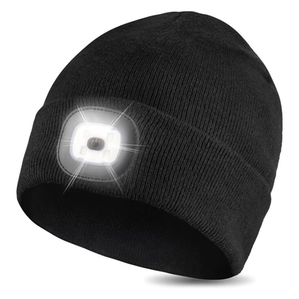 Unisex USB Charging Beanie Hat Cap with LED Light - Unisex USB Charging Beanie Hat Cap with LED Light - Image 2 of 4