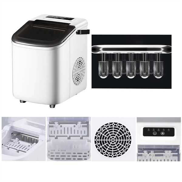 Portable Self-Cleaning Fast Ice Maker Machine For Office Bar - Portable Self-Cleaning Fast Ice Maker Machine For Office Bar - Image 2 of 4