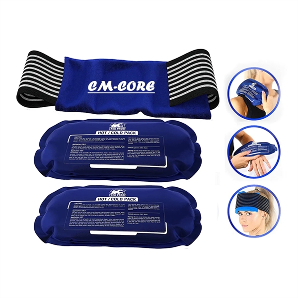 3 Piece Set Reusable Hot and Cold Therapy Gel Wrap - 3 Piece Set Reusable Hot and Cold Therapy Gel Wrap - Image 0 of 2