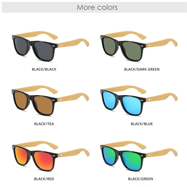 Bamboo Wooden Polarized Retro UV Protected Unisex Sunglasses - Bamboo Wooden Polarized Retro UV Protected Unisex Sunglasses - Image 4 of 5