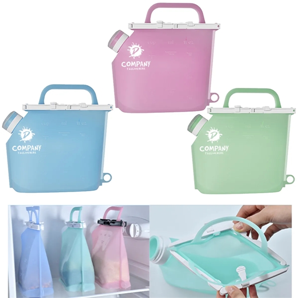 Reusable Leakproof Silicone Storage Food Container Bags - Reusable Leakproof Silicone Storage Food Container Bags - Image 0 of 4