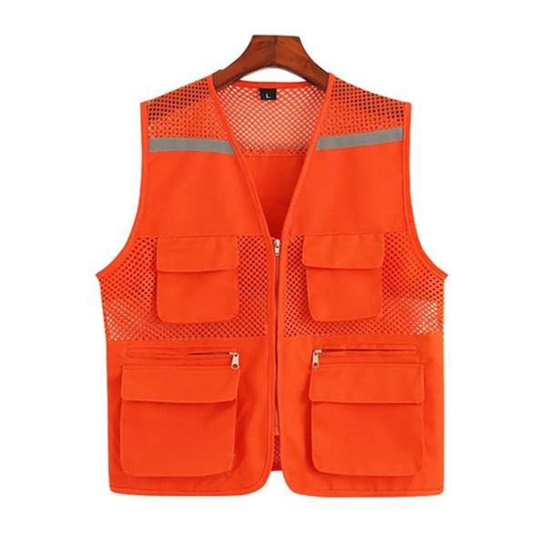 Mesh Breathable Reflective Safety Vest with pockets - Mesh Breathable Reflective Safety Vest with pockets - Image 2 of 8