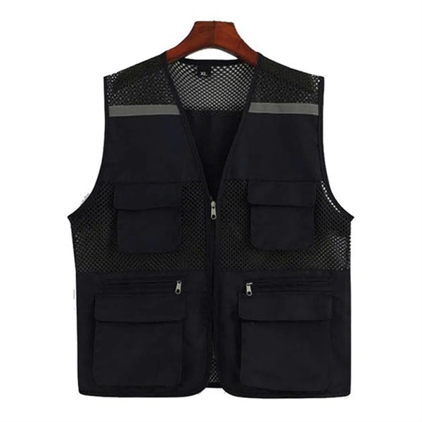 Mesh Breathable Reflective Safety Vest with pockets - Mesh Breathable Reflective Safety Vest with pockets - Image 4 of 8