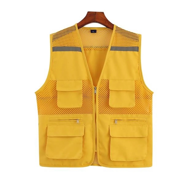 Mesh Breathable Reflective Safety Vest with pockets - Mesh Breathable Reflective Safety Vest with pockets - Image 5 of 8