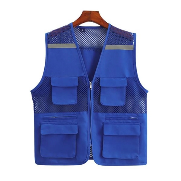 Mesh Breathable Reflective Safety Vest with pockets - Mesh Breathable Reflective Safety Vest with pockets - Image 6 of 8