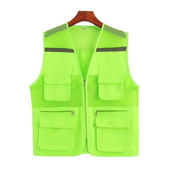 Mesh Breathable Reflective Safety Vest with pockets - Mesh Breathable Reflective Safety Vest with pockets - Image 8 of 8