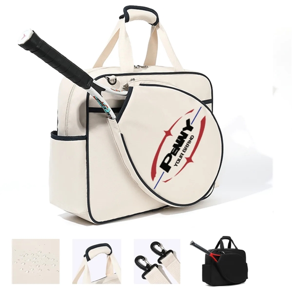 Wipeable Tennis Racket Shoulder Pickleball Gym Tote Bag - Wipeable Tennis Racket Shoulder Pickleball Gym Tote Bag - Image 0 of 6