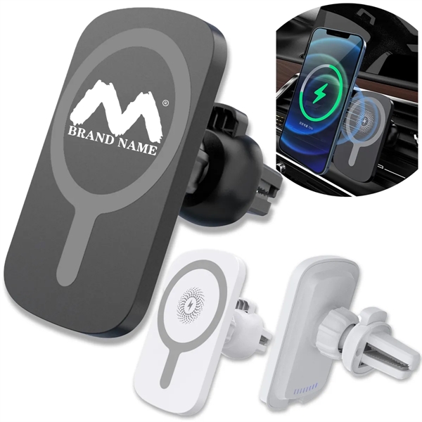 15W Portable Car MagSafe Wireless Fast Charger Phone Holder - 15W Portable Car MagSafe Wireless Fast Charger Phone Holder - Image 0 of 4