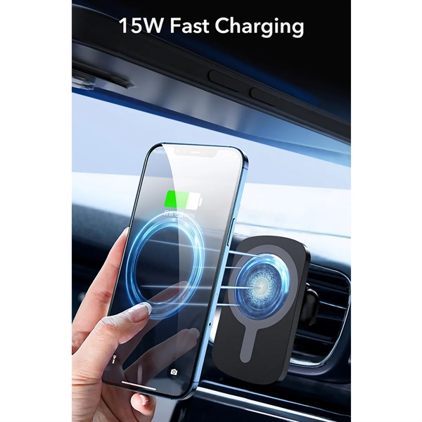 15W Portable Car MagSafe Wireless Fast Charger Phone Holder - 15W Portable Car MagSafe Wireless Fast Charger Phone Holder - Image 2 of 4