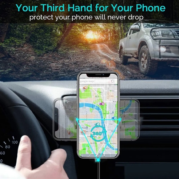 15W Portable Car MagSafe Wireless Fast Charger Phone Holder - 15W Portable Car MagSafe Wireless Fast Charger Phone Holder - Image 3 of 4