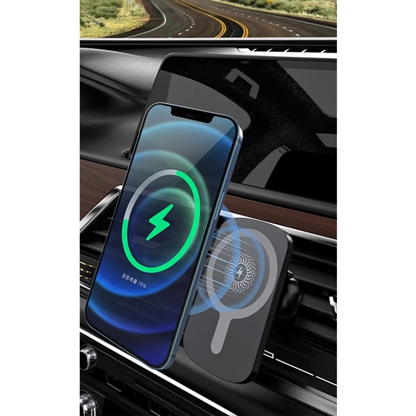 15W Portable Car MagSafe Wireless Fast Charger Phone Holder - 15W Portable Car MagSafe Wireless Fast Charger Phone Holder - Image 4 of 4