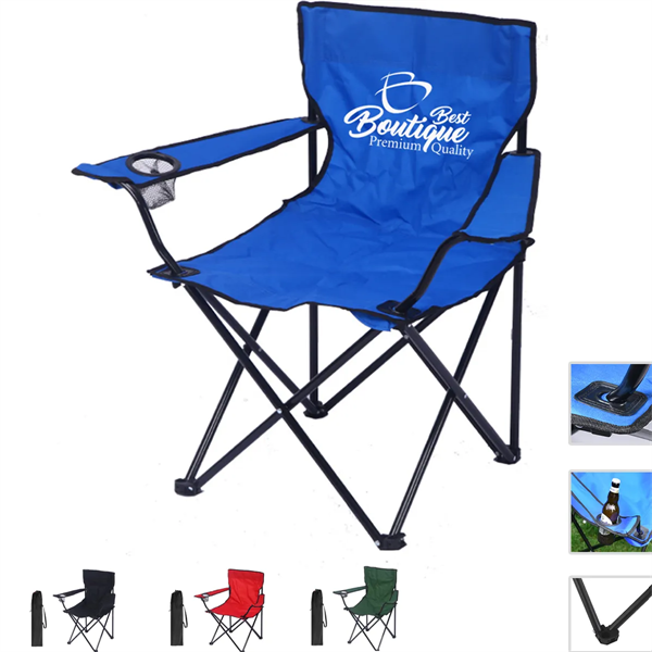 Outdoor Folding Camping Captains Chair With Carrying Bag - Outdoor Folding Camping Captains Chair With Carrying Bag - Image 0 of 5