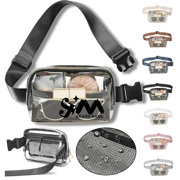 Stadium Approved Unisex Clear Fanny Pack Crossbody Bags - Stadium Approved Unisex Clear Fanny Pack Crossbody Bags - Image 0 of 7
